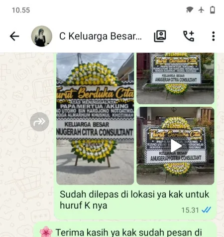 Pengiriman Papan Bunga Duka Candigugur Bawang